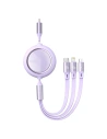 USB cable 3in1 Baseus Bright Mirror, USB to micro USB / USB-C / Lightning, 100W, 1.2m (purple)