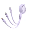 Wholesale USB cable 3in1 Baseus Bright Mirror, USB to micro USB / USB-C / Lightning, 100W, 1.2m (purple) - BSU2811PRP - {ean13} - Hurt