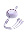 Hurtownia GSM - Kabel USB 3w1 Baseus Bright Mirror, USB do micro USB / USB-C / Lightning, 100W, 1.2m (fioletowy) - BSU2811PRP - {ean13} - Hurt