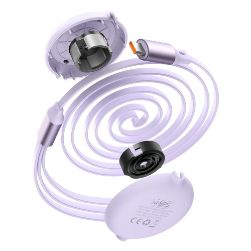 Kabel USB 3w1 Baseus Bright Mirror, USB do micro USB / USB-C / Lightning, 100W, 1.2m (fioletowy)