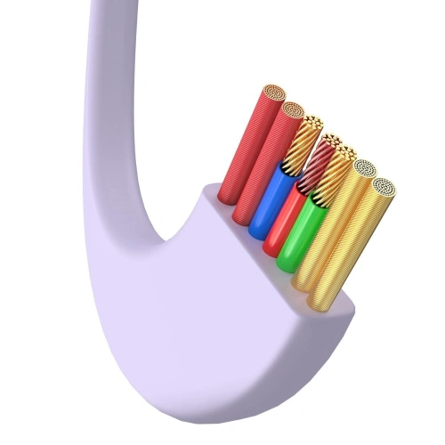 Kabel USB 3w1 Baseus Bright Mirror, USB do micro USB / USB-C / Lightning, 100W, 1.2m (fioletowy)