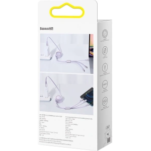 Kabel USB 3w1 Baseus Bright Mirror, USB do micro USB / USB-C / Lightning, 100W, 1.2m (fioletowy)
