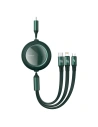 USB cable 3in1 Baseus Bright Mirror, USB to micro USB / USB-C / Lightning, 100W, 1.2m (green)