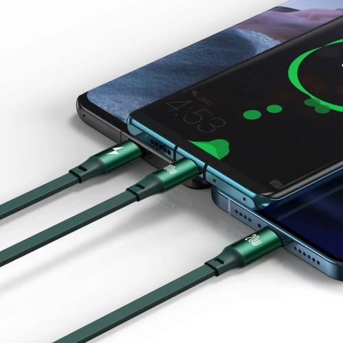 Kabel USB 3w1 Baseus Bright Mirror, USB do micro USB / USB-C / Lightning, 100W, 1.2m (zielony)