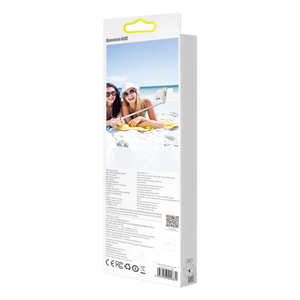 Hurtownia GSM - Selfie stick, statyw Bluetooth Baseus Traveler (biały) - BSU2813WHT - {ean13} - Hurt