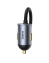 Hurtownia GSM - Ładowarka samochodowa Baseus Share Together z przedłużaczem, 2x USB, 2x USB-C, 120W (szara) - BSU2816GRY - {ean13} - Hurt