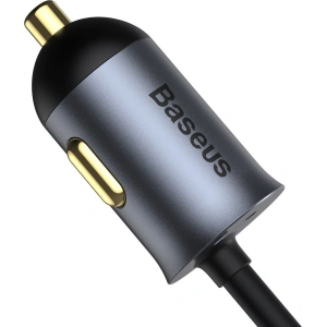 Hurtownia GSM - Ładowarka samochodowa Baseus Share Together z przedłużaczem, 2x USB, 2x USB-C, 120W (szara) - BSU2816GRY - {ean13} - Hurt