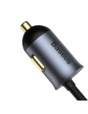 Hurtownia GSM - Ładowarka samochodowa Baseus Share Together z przedłużaczem, 2x USB, 2x USB-C, 120W (szara) - BSU2816GRY - {ean13} - Hurt
