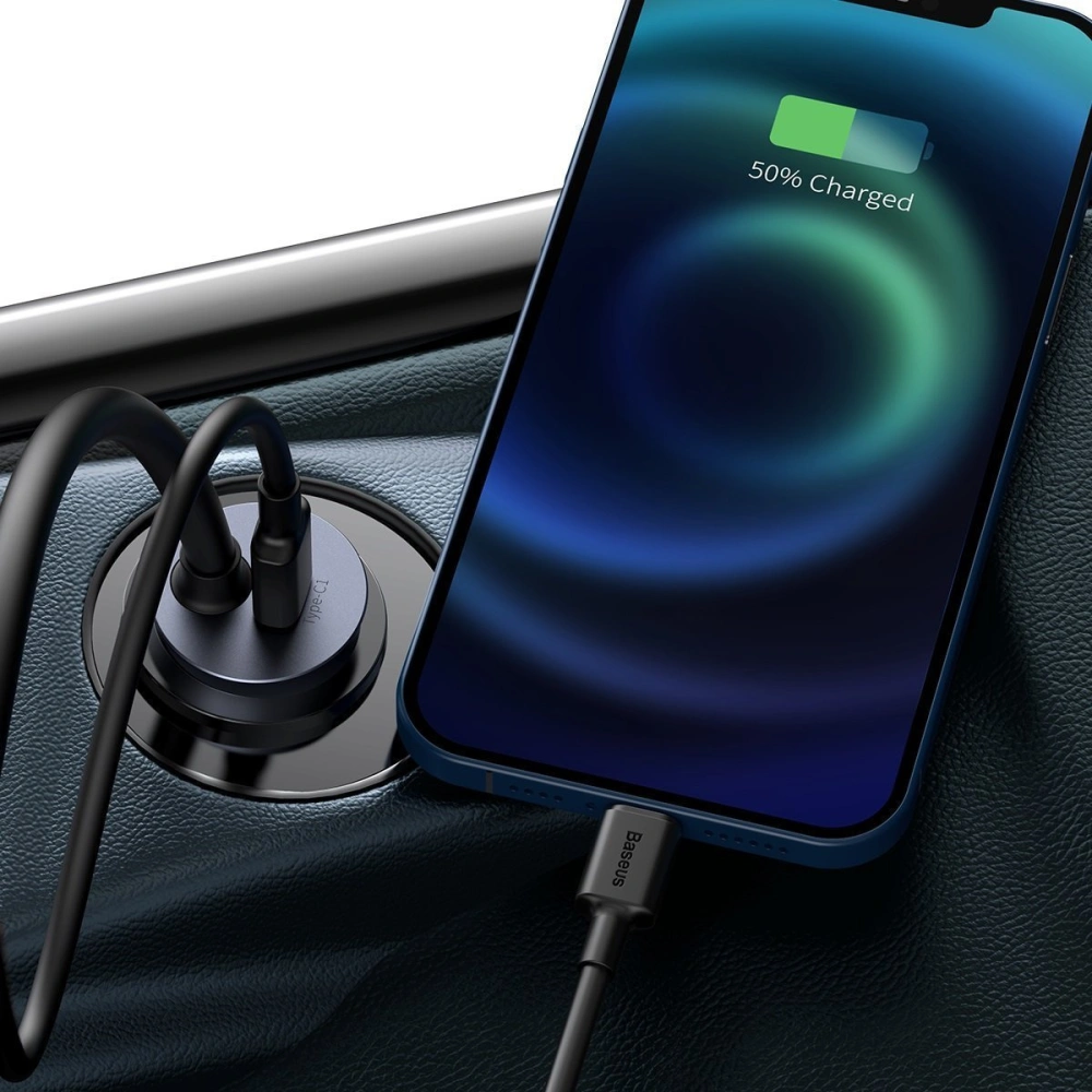 Hurtownia GSM - Ładowarka samochodowa Baseus Share Together z przedłużaczem, 2x USB, 2x USB-C, 120W (szara) - BSU2816GRY - {ean13} - Hurt