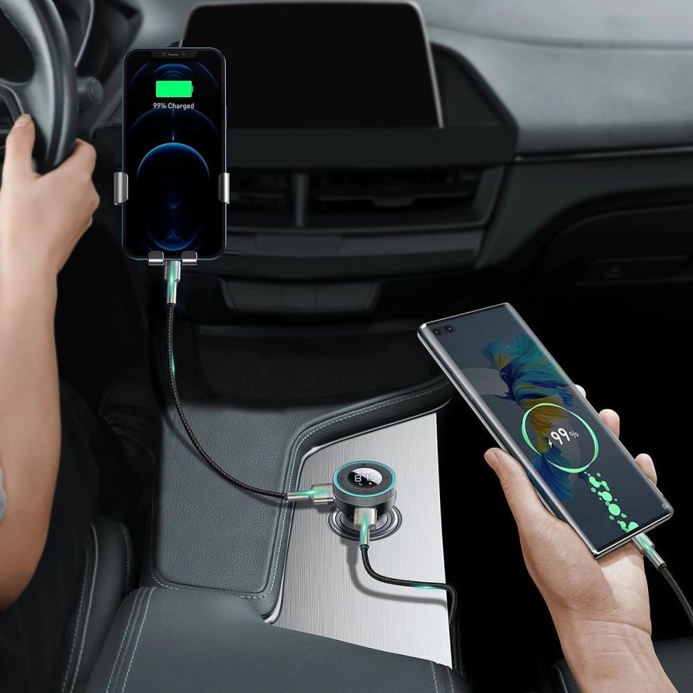 Hurtownia GSM - Transmiter FM Baseus Enjoy Car, Bluetooth 5.0, microSD, AUX (černý) - BSU2817BLK - {ean13} - Hurt
