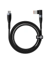Magnetický kabel Baseus Zinc Magnetic, USB-C na obdélníkovou DC zástrčku, 100W, PD, 2m, úhlový (černý)