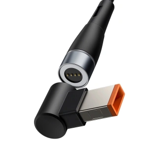 Hurtownia GSM - Kabel magnetyczny Baseus Zinc Magnetic, USB-C do wtyk DC prostokątny, 100W, PD, 2m, kątowy (czarny) - BSU2818BLK - {ean13} - Hurt