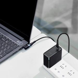 Hurtownia GSM - Kabel magnetyczny Baseus Zinc Magnetic, USB-C do wtyk DC prostokątny, 100W, PD, 2m, kątowy (czarny) - BSU2818BLK - {ean13} - Hurt