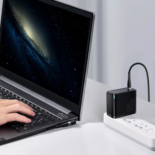 Kabel magnetyczny Baseus Zinc Magnetic, USB-C do wtyk DC prostokątny, 100W, PD, 2m, kątowy (czarny)