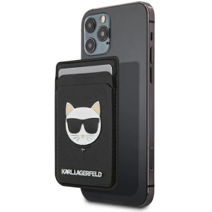 Wholesale Karl Lagerfeld KLWMSCHSFBK Wallet Card Slot Saffiano Choupette Head MagSafe black - KLD560BLK - {ean13} - Hurt