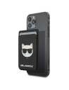 Kieszeń na karty Karl Lagerfeld KLWMSCHSFBK Wallet Card Slot Saffiano Choupette Head MagSafe czarny/black