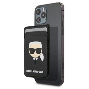 Wholesale Karl Lagerfeld KLWMSKHSFBK Wallet Card Slot Saffiano Karls Head MagSafe black - KLD561BLK - {ean13} - Hurt