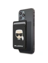 Karl Lagerfeld KLWMSKHSFBK Wallet Card Slot Saffiano Karls Head MagSafe black