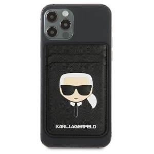 Wholesale Karl Lagerfeld KLWMSKHSFBK Wallet Card Slot Saffiano Karls Head MagSafe black - KLD561BLK - {ean13} - Hurt