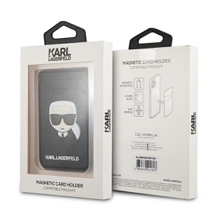 Wholesale Karl Lagerfeld KLWMSKHSFBK Wallet Card Slot Saffiano Karls Head MagSafe black - KLD561BLK - {ean13} - Hurt