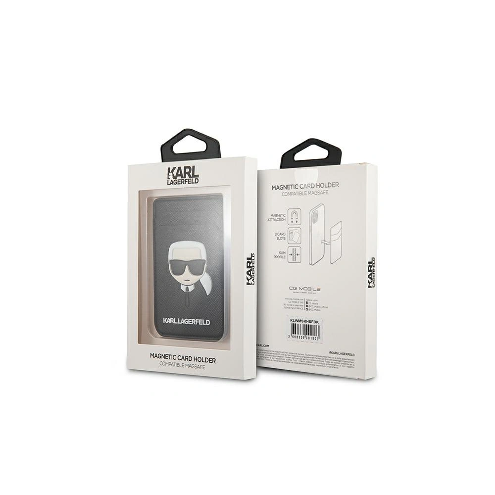 Wholesale Karl Lagerfeld KLWMSKHSFBK Wallet Card Slot Saffiano Karls Head MagSafe black - KLD561BLK - {ean13} - Hurt