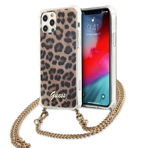 Etui Guess GUHCP12LKCLEO Apple iPhone 12 Pro Max Leopard hardcase Gold Strap