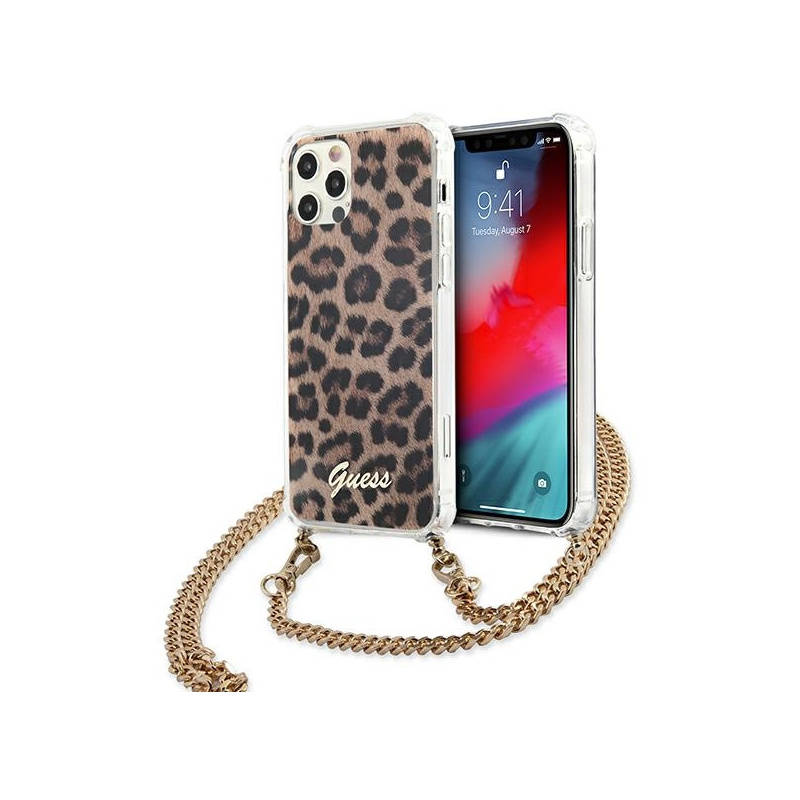 Guess Distributor - 3666339003807 - GUE1066LEO - Guess GUHCP12LKCLEO Apple iPhone 12 Pro Max Leopard hardcase Gold Strap - B2B homescreen