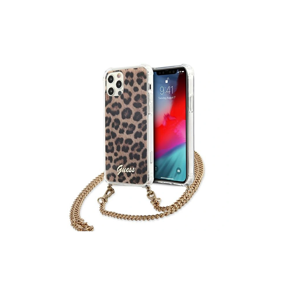 Hurtownia GSM - Etui Guess GUHCP12LKCLEO Apple iPhone 12 Pro Max Leopard hardcase Gold Strap - GUE1066LEO - {ean13} - Hurt