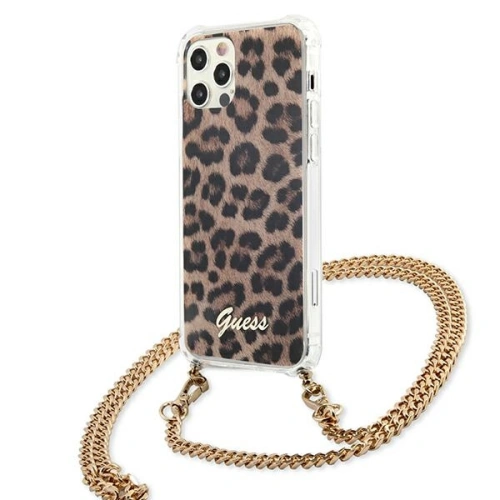 Etui Guess GUHCP12LKCLEO Apple iPhone 12 Pro Max Leopard hardcase Gold Strap