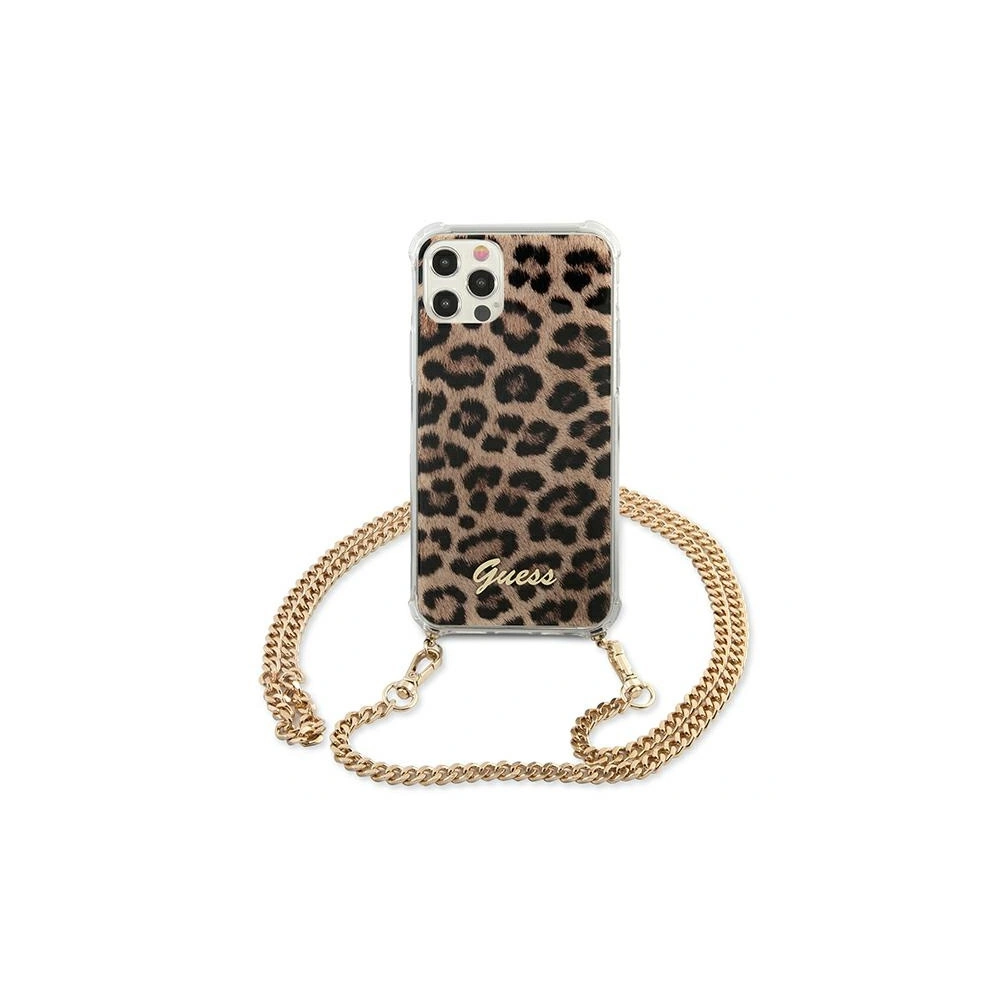 Hurtownia GSM - Etui Guess GUHCP12LKCLEO Apple iPhone 12 Pro Max Leopard hardcase Gold Strap - GUE1066LEO - {ean13} - Hurt