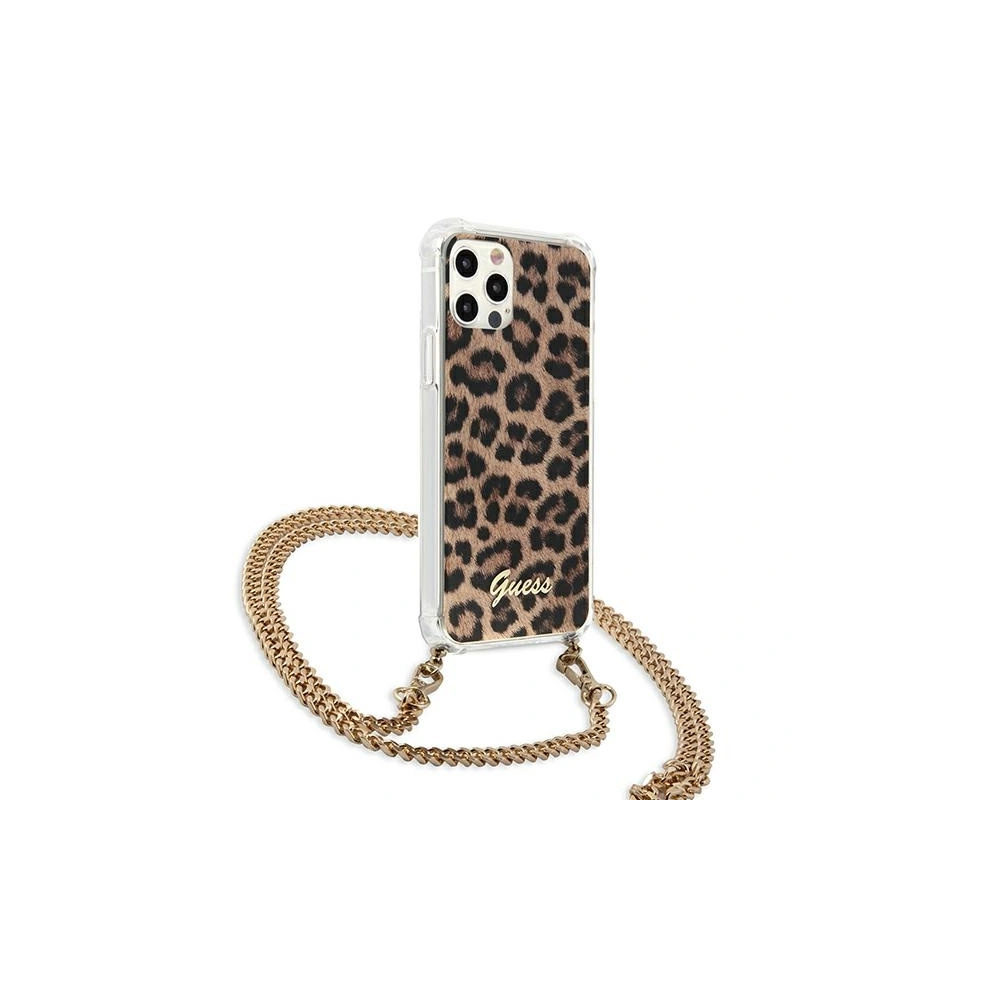 Hurtownia GSM - Etui Guess GUHCP12LKCLEO Apple iPhone 12 Pro Max Leopard hardcase Gold Strap - GUE1066LEO - {ean13} - Hurt
