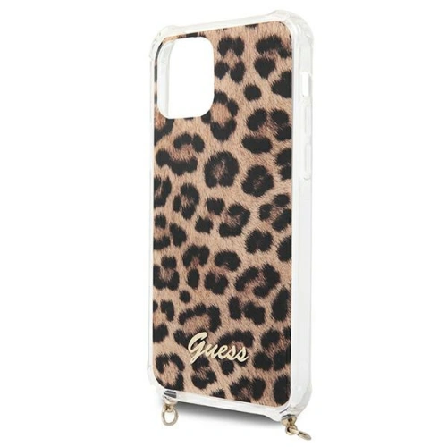 Etui Guess GUHCP12LKCLEO Apple iPhone 12 Pro Max Leopard hardcase Gold Strap