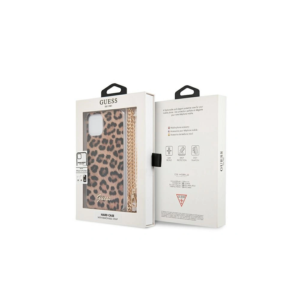 Hurtownia GSM - Etui Guess GUHCP12LKCLEO Apple iPhone 12 Pro Max Leopard hardcase Gold Strap - GUE1066LEO - {ean13} - Hurt