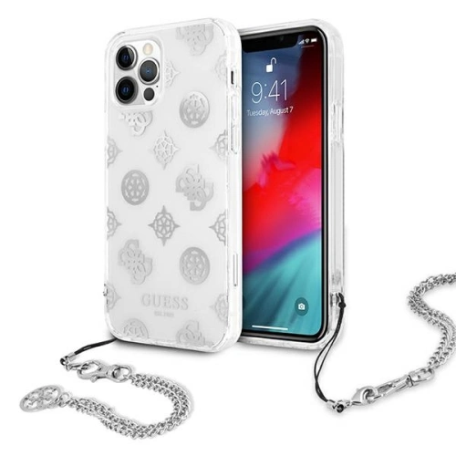 Etui Guess GUHCP12LKSPESI Apple iPhone 12 Pro Max srebrny/silver hardcase Peony Chain Collection