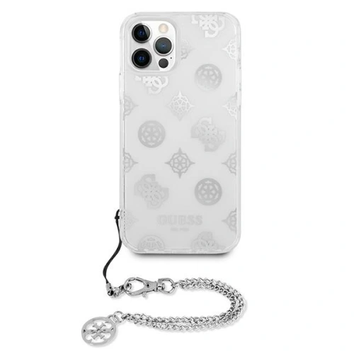 Etui Guess GUHCP12LKSPESI Apple iPhone 12 Pro Max srebrny/silver hardcase Peony Chain Collection