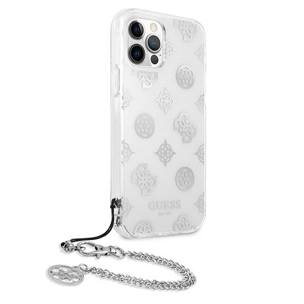 Kryt Guess GUHCP12LKSPESI Apple iPhone 12 Pro Max silver hardcase Peony Chain Collection