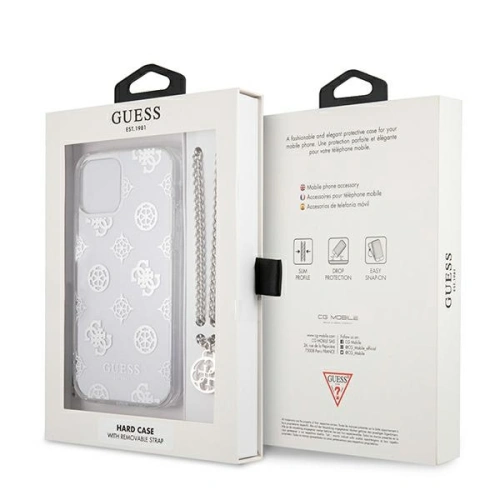 Etui Guess GUHCP12LKSPESI Apple iPhone 12 Pro Max srebrny/silver hardcase Peony Chain Collection