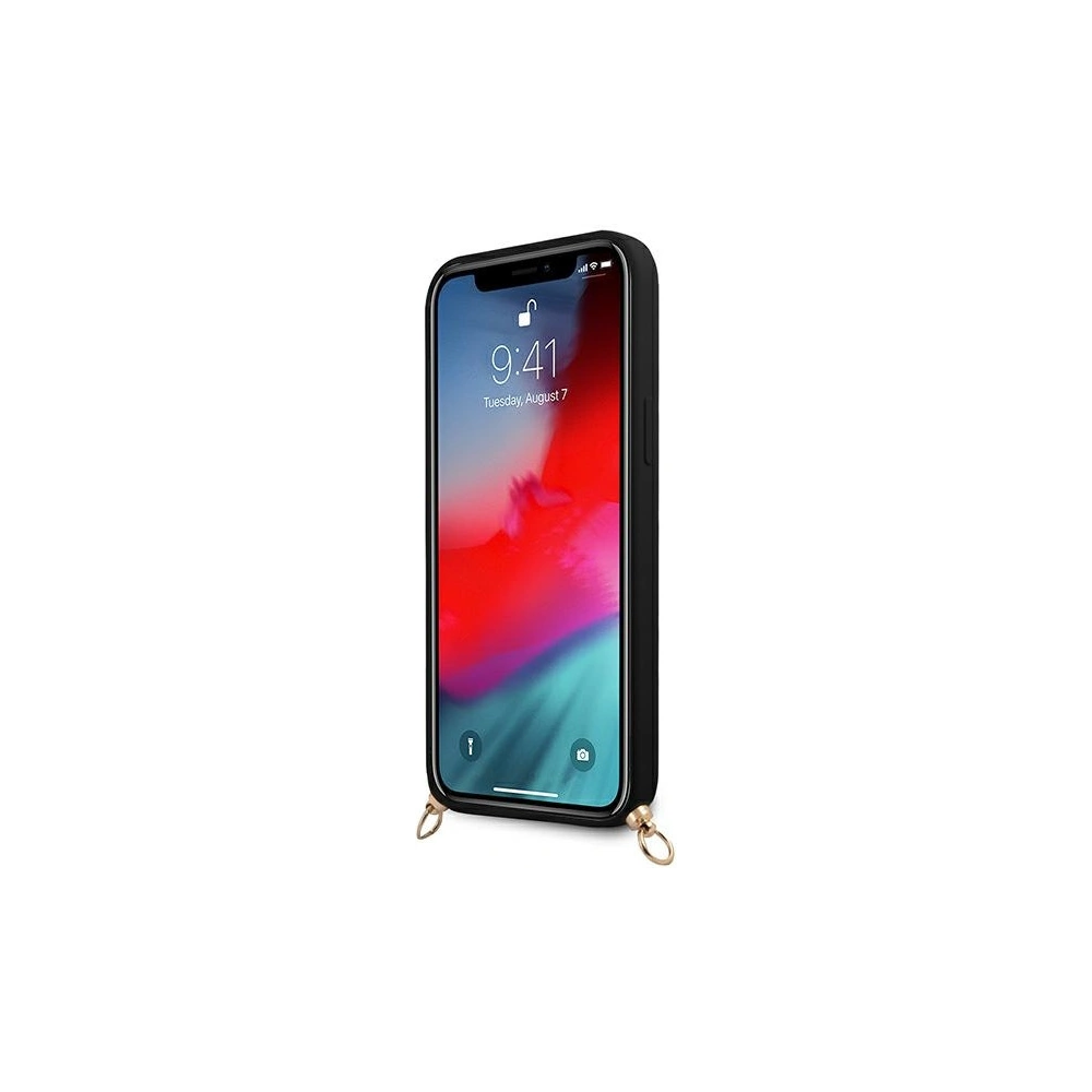 Wholesale Guess GUHCP12LLSC4GBK Apple iPhone 12 Pro Max black hardcase 4G Gold Chain Collection - GUE1070BLK - {ean13} - Hurt
