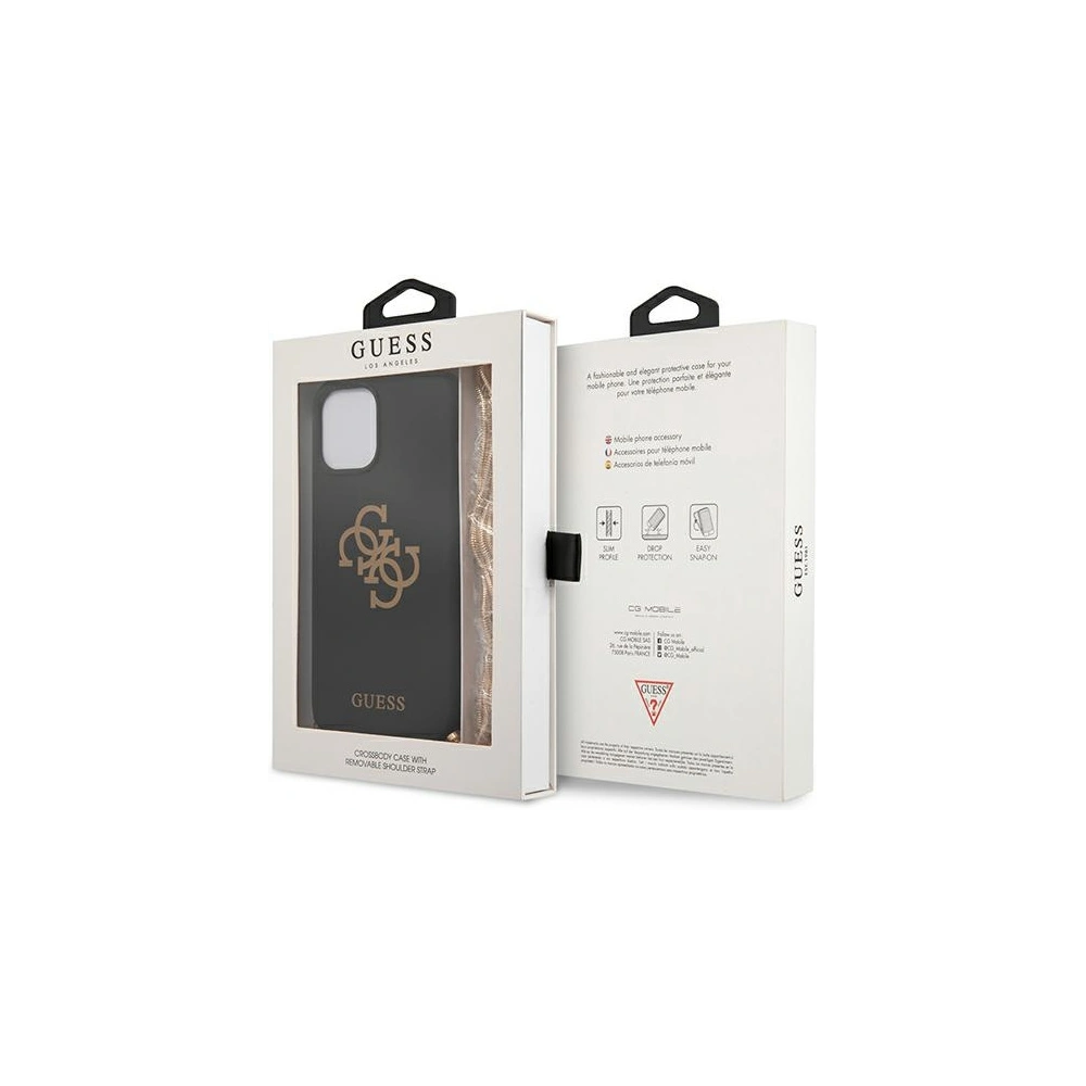 Wholesale Guess GUHCP12LLSC4GBK Apple iPhone 12 Pro Max black hardcase 4G Gold Chain Collection - GUE1070BLK - {ean13} - Hurt
