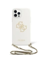 Guess GUHCP12LLSC4GWH Apple iPhone 12 Pro Max white hardcase 4G Gold Chain Collection