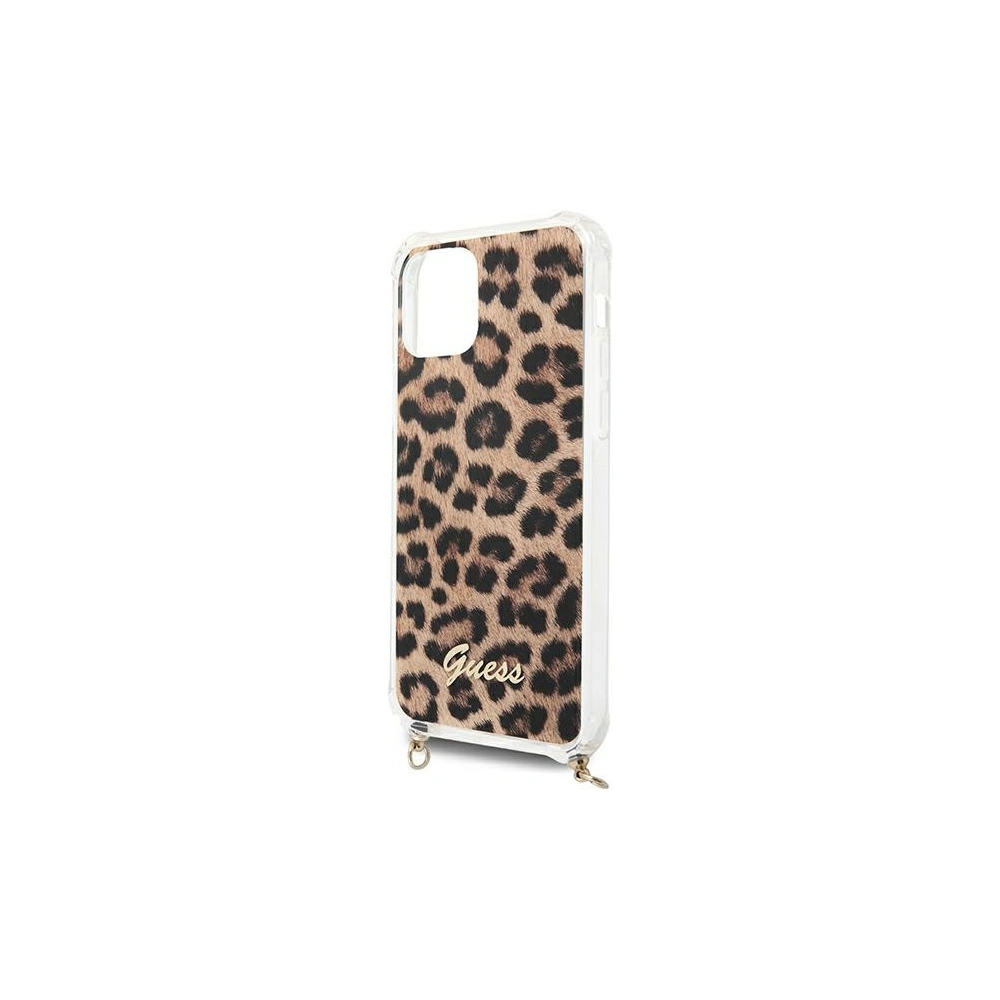 Hurtownia GSM - Etui Guess GUHCP12MKCLEO Apple iPhone 12/12 Pro Leopard hardcase Zlatý pásek - GUE1072LEO - {ean13} - Hurt