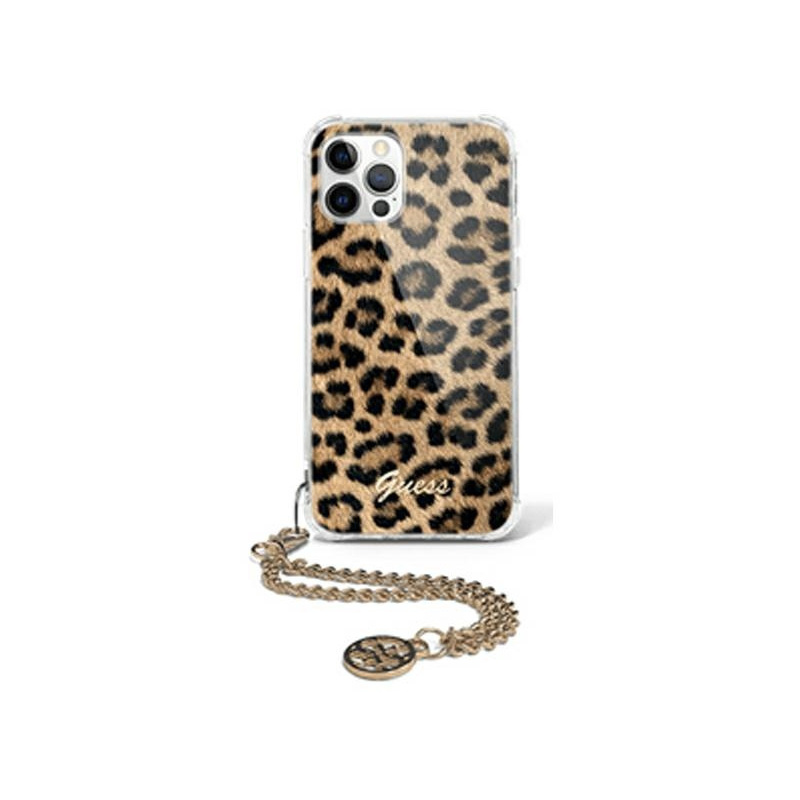 Guess Distributor - 3666339003760 - GUE1073LEO - Guess GUHCP12MKSLEO Apple iPhone 12/12 Pro Leopard hardcase Gold Chain - B2B homescreen