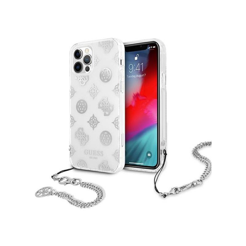 Guess Distributor - 3666339003821 - GUE1075SLV - Guess GUHCP12MKSPESI Apple iPhone 12/12 Pro silver hardcase Peony Chain Collection - B2B homescreen