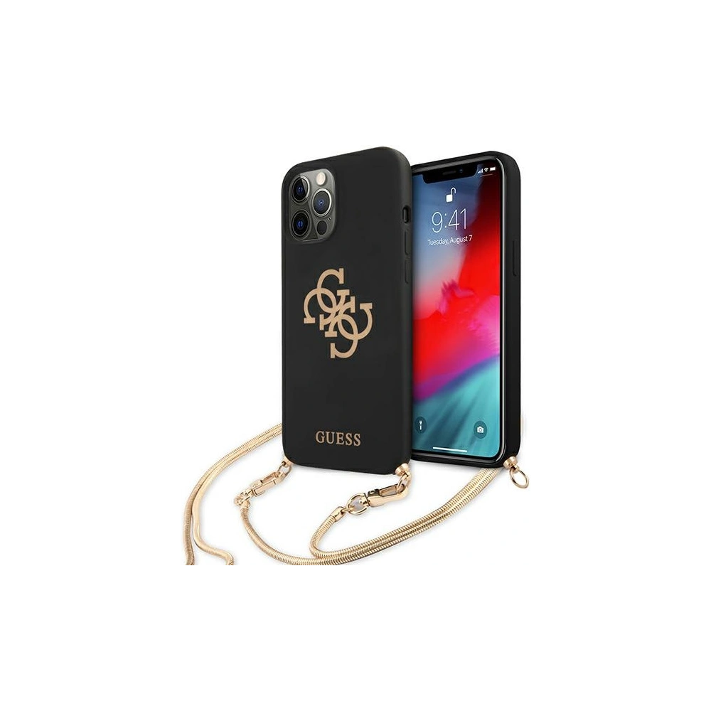Hurtownia GSM - Etui Guess GUHCP12MLSC4GBK Apple iPhone 12/12 Pro černý/black hardcase 4G Gold Chain Collection - GUE1076BLK - {ean13} - Hurt