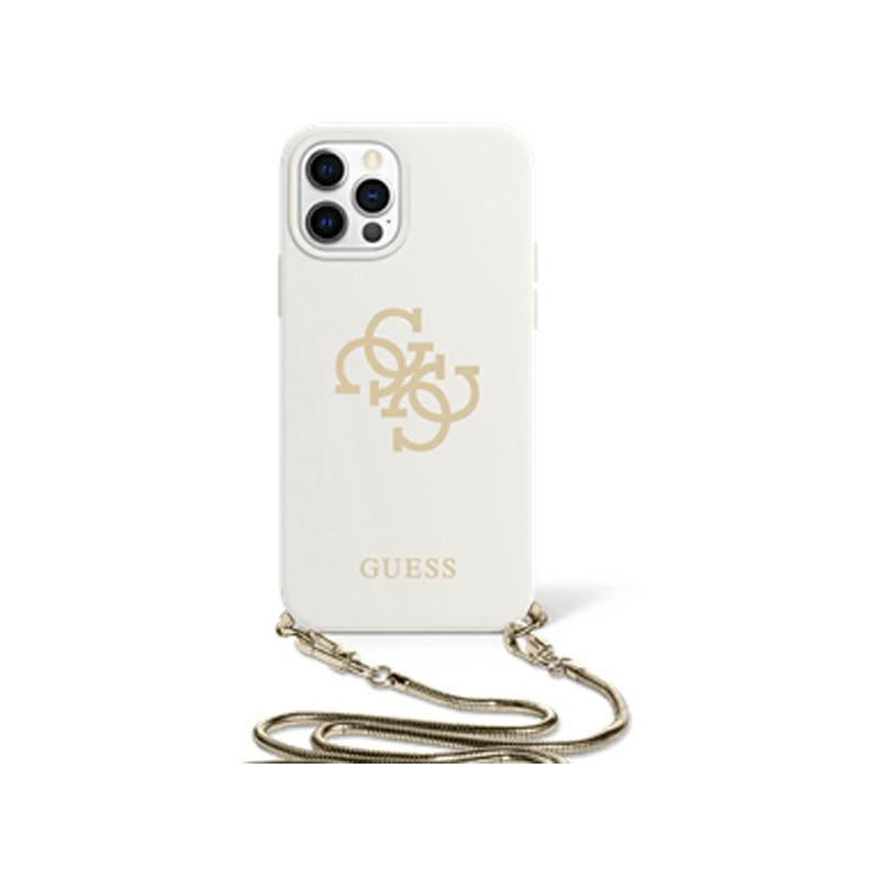 Hurtownia Guess - 3666339004637 - GUE1077WHT - Etui Guess GUHCP12MLSC4GWH Apple iPhone 12/12 Pro biały/white hardcase 4G Gold Chain Collection - B2B homescreen