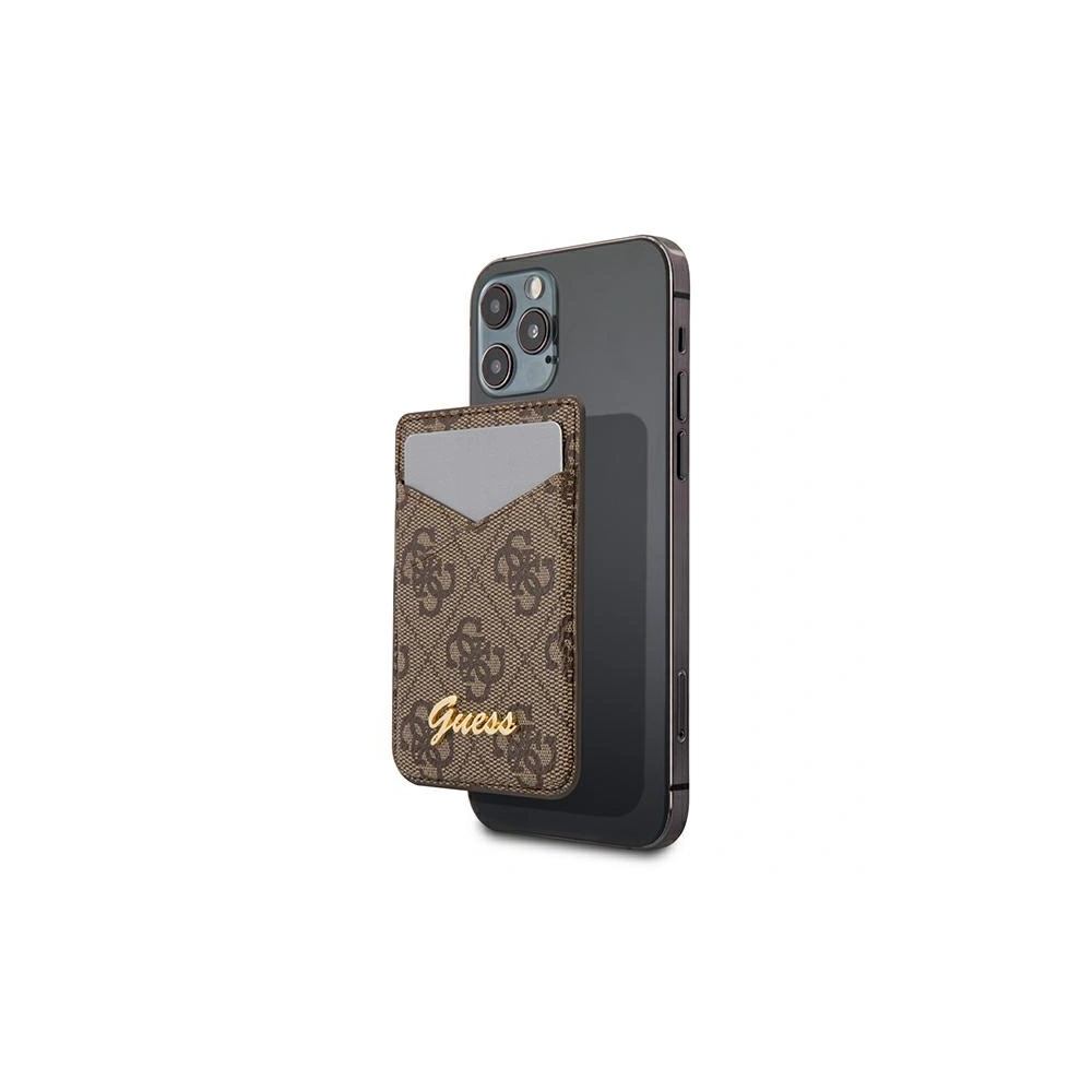 Hurtownia GSM - Kapsa na karty Guess Peněženka Slot na karty GUWMS4GTLBR MagSafe 4G hnědá/brown - GUE1081BR - {ean13} - Hurt