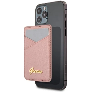 Hurtownia GSM - Kapsa na karty Guess Peněženka Karta Slot GUWMSSASLPI MagSafe Saffiano růžová/pink - GUE1084PNK - {ean13} - Hurt