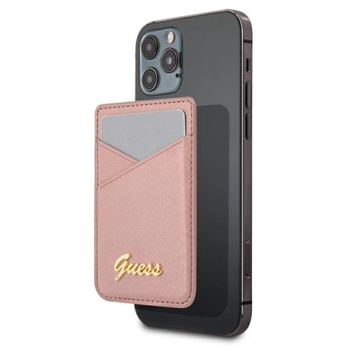 Kieszeń na karty Guess Wallet Card Slot GUWMSSASLPI MagSafe Saffiano różowy/pink