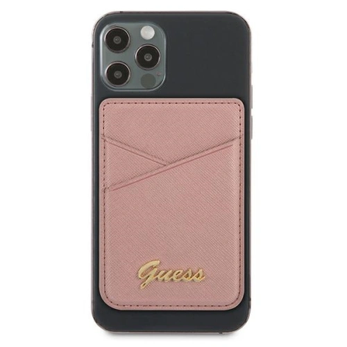 Kieszeń na karty Guess Wallet Card Slot GUWMSSASLPI MagSafe Saffiano różowy/pink