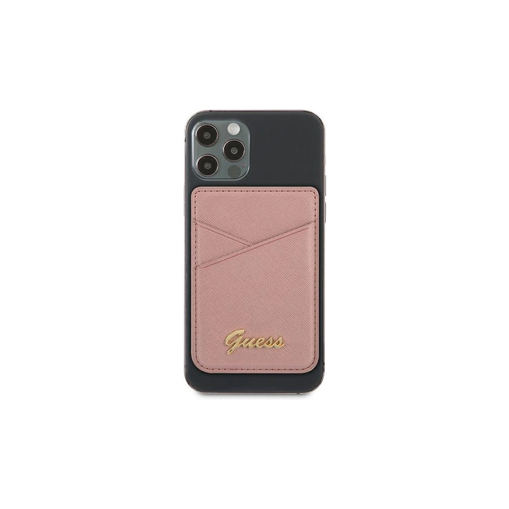 Wholesale Guess Wallet Card Slot GUWMSSASLPI MagSafe Saffiano pink - GUE1084PNK - {ean13} - Hurt